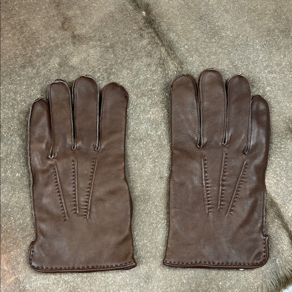 Coach NY Cashmere Lined Deerskin Boxed Finger Curved Wrist Stitched Gloves XL - Picture 1 of 5